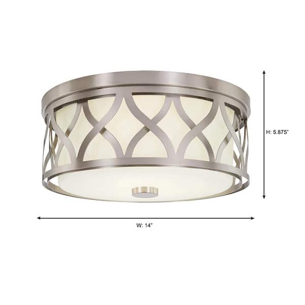 Montrose 14 in. 3-Light Brushed Nickel Flush Mount