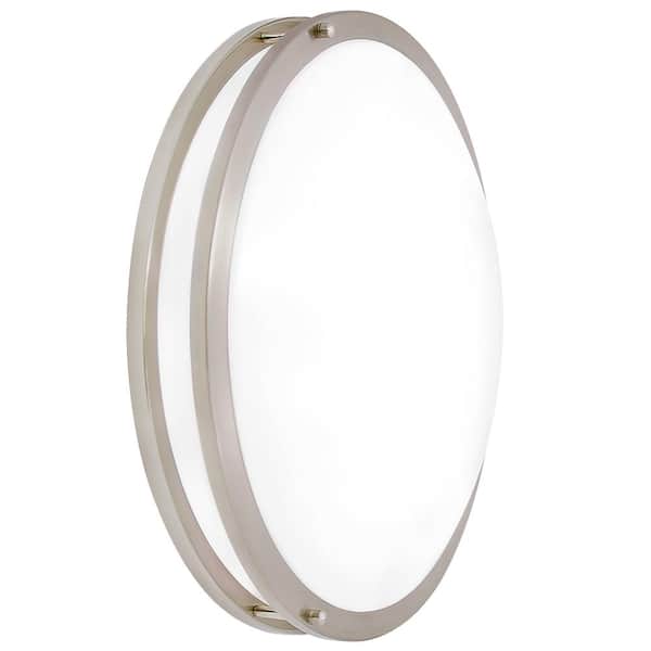 18 in. Satin Nickel Selectable LED Ceiling Flush Mount Fixture, 5 CCT 2700K-5000K, 2000 Lumens, Dimmable