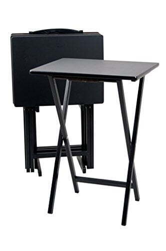 Mainstays Black 5-Piece Folding TV Tray Table Set, 19 x 15 x 26 Inch