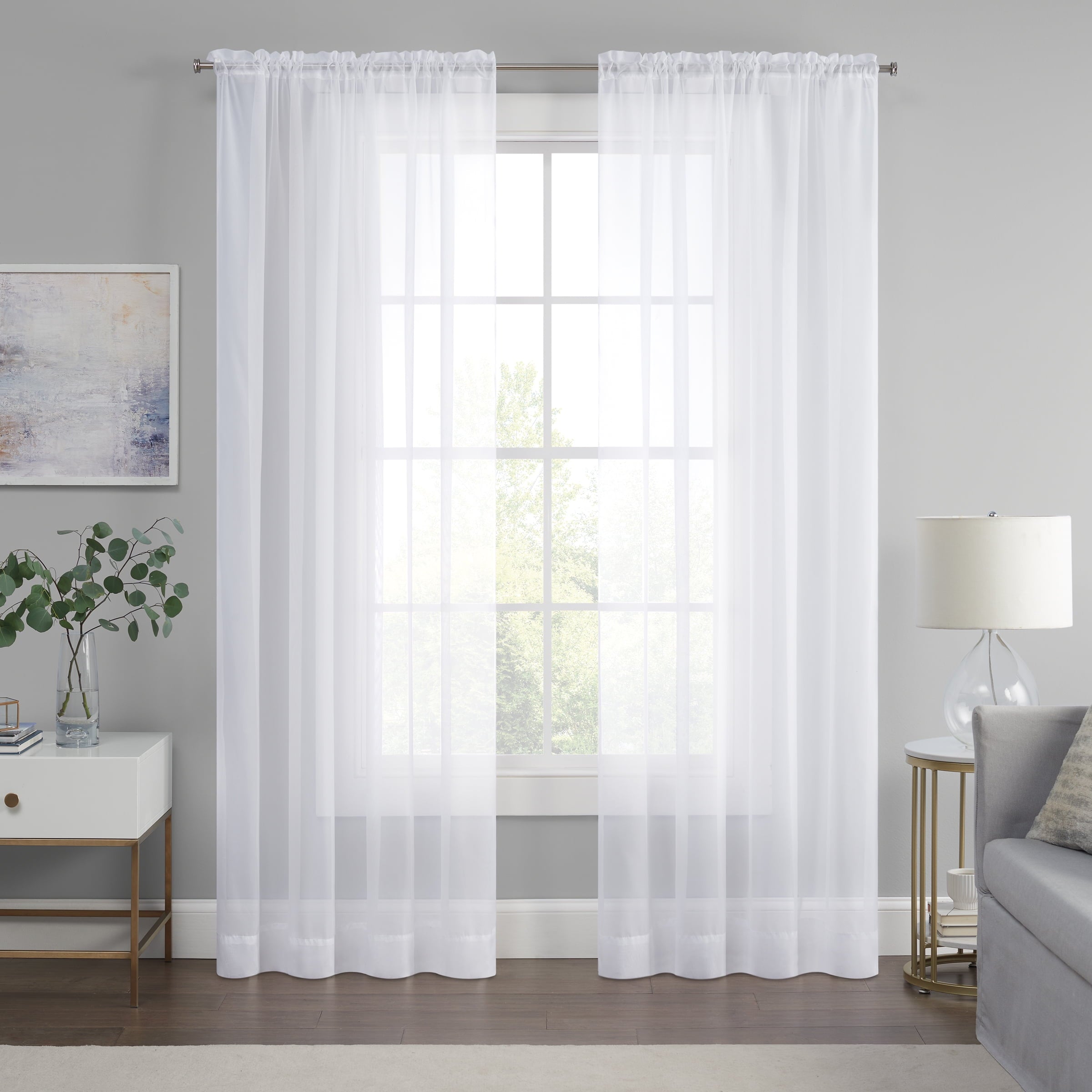 Eclipse Livia Sheer Rod Pocket, Single Curtain Panel, 59