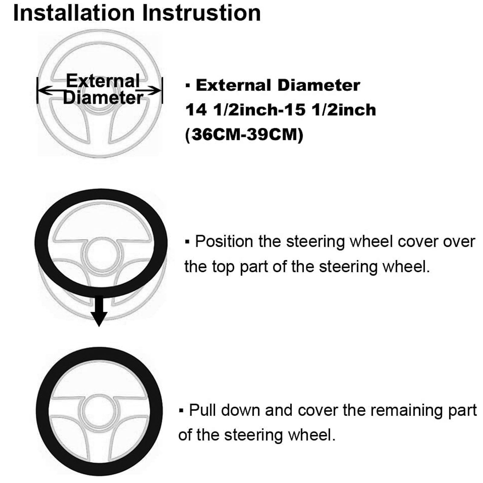 5 PCS Faux Rabbit Fur Fuzzy Steering Wheel Cover Soft Warm Winter Gear Knob Shift Handbrake Fluffy Cover Seat Belt Pads Kit Universal Fit Black Car interior Accessory for Women