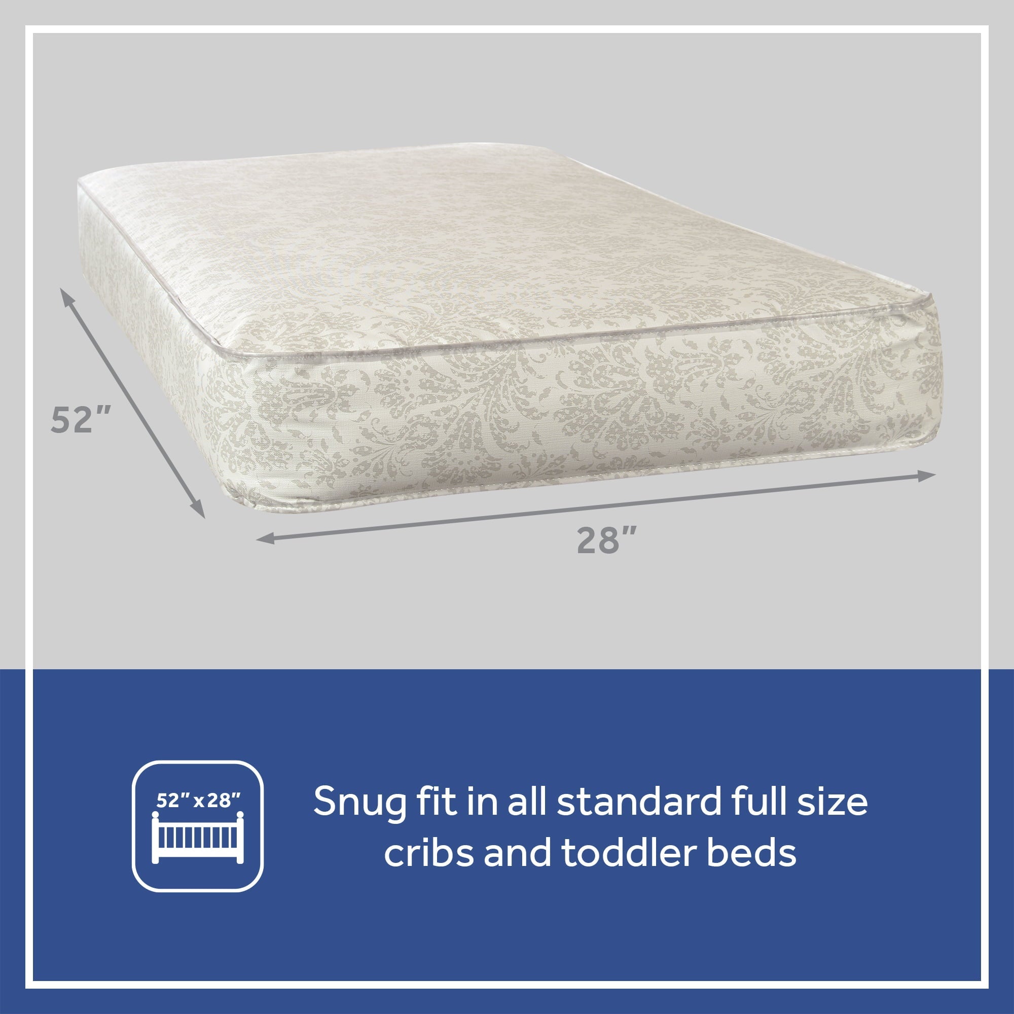 Ortho Rest Premium 2-Stage150 Coil Crib and Toddler Mattress, Gray