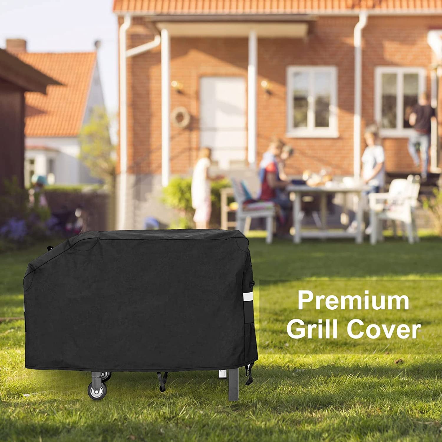 28 inch Griddle Cover for Blackstone, 600D Anti-Fade Waterproof Flat Top Grill Cover for Blackstone 28 inch Griddle Cooking Station with Single Shelf without Hood, Come with Support Pole, Black