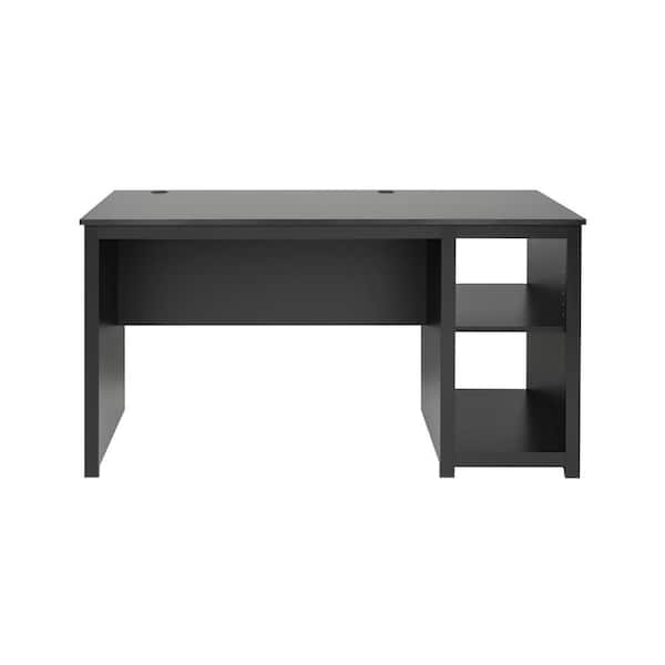 Sonoma 56 in. Rectangular Black Computer Desk with Adjustable Shelf