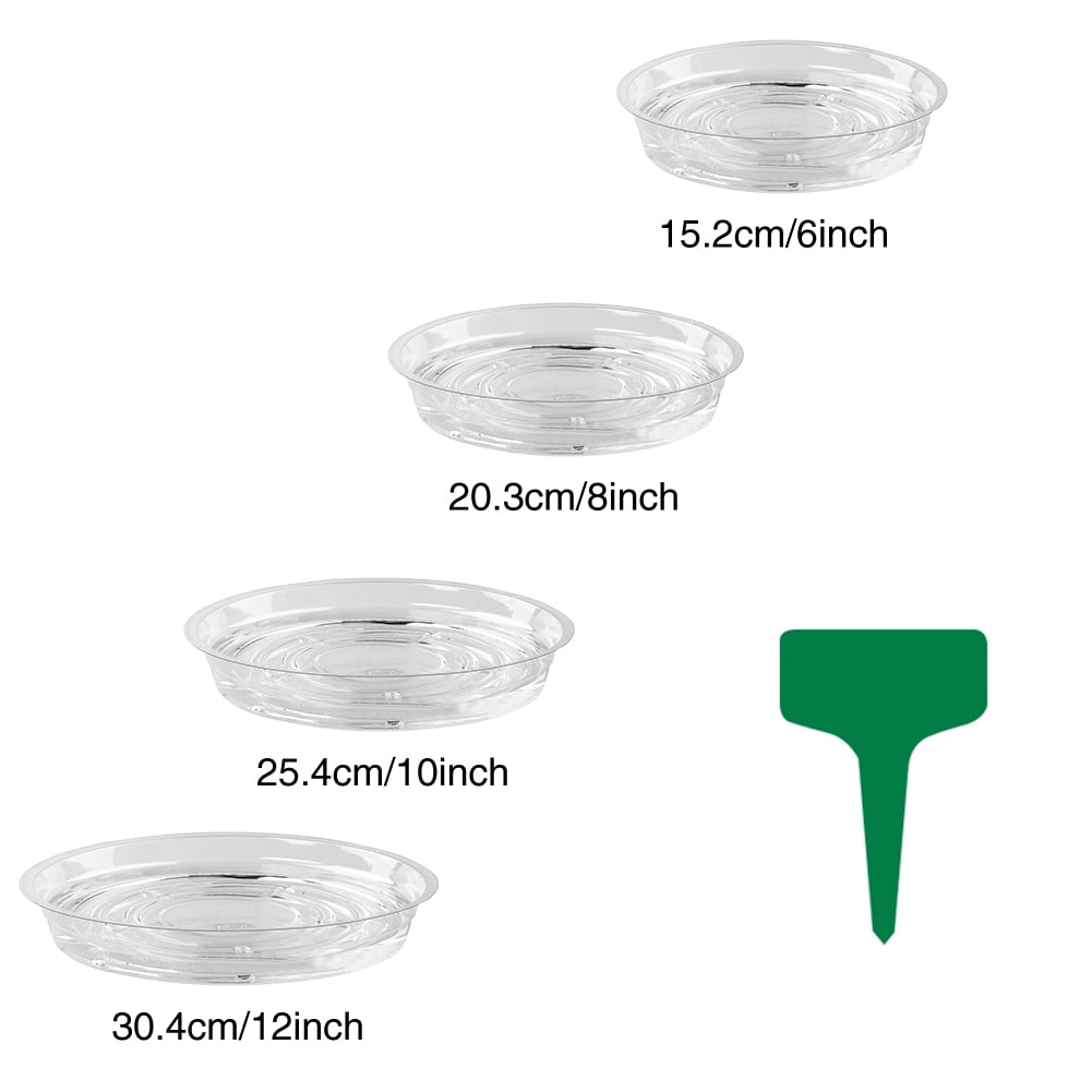 Anvazise 10 Set Planter Tray Leak-proof Reusable BPA Free Promote Growth Plant Pot Saucer Gardening Tools 8Inch