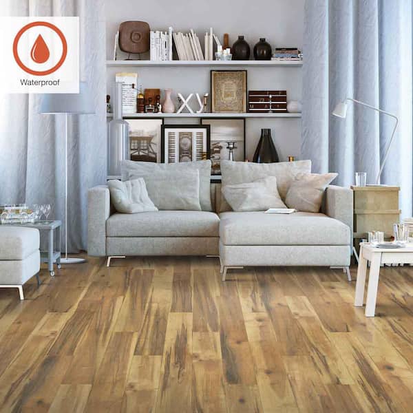 Outlast+ Natural Spalted Maple 12 mm T x 5.2 in. W Waterproof Laminate Wood Flooring (13.7 sqft/case)