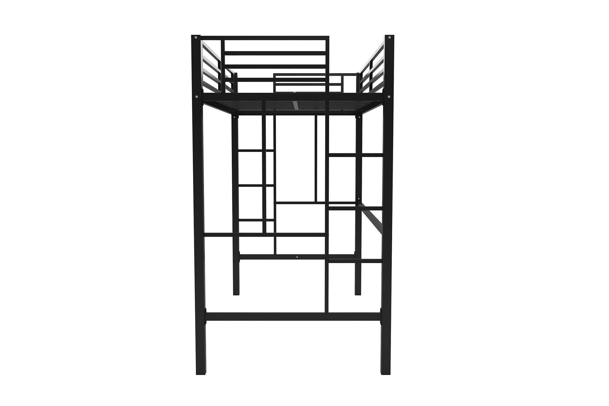 Your Zone Brittain Twin Metal Loft Bed, Black