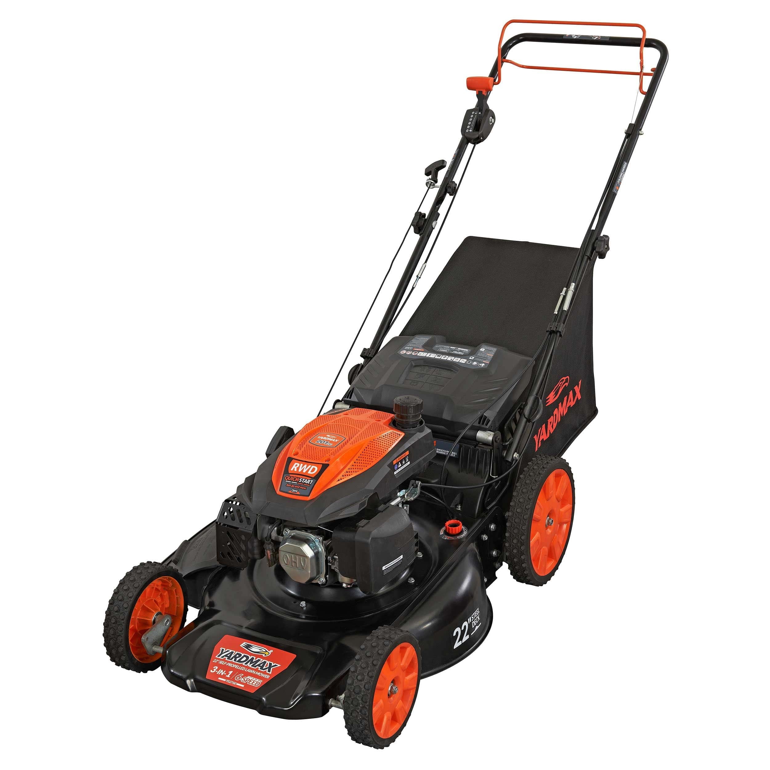22 in. 201cc SELECT PACE 6 Speed CVT High Wheel RWD 3-in-1 Gas Walk Behind Self Propelled Lawn Mower