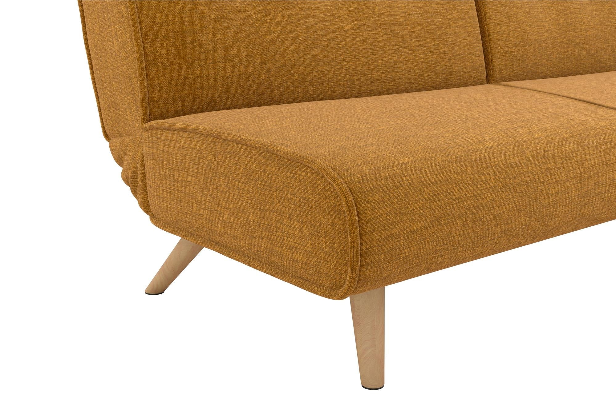 Novogratz Palm Springs Split Futon, Mustard Linen
