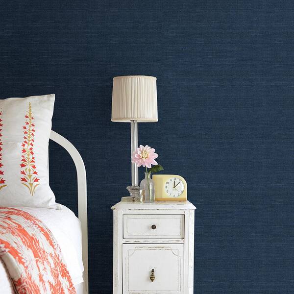 Peninsula Navy Sisal Grasscloth Wallpaper Sample
