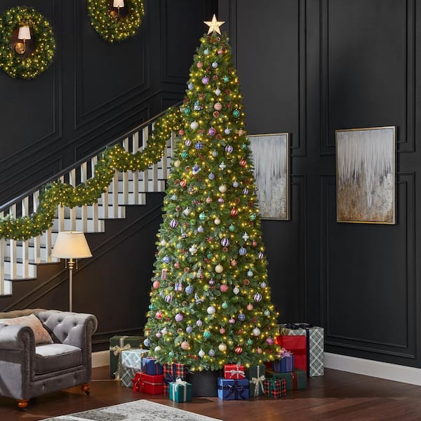 12 ft. Pre-Lit LED Westwood Slim Fir Artificial Christmas Tree with 1,200 Warm White Micro Fairy Lights