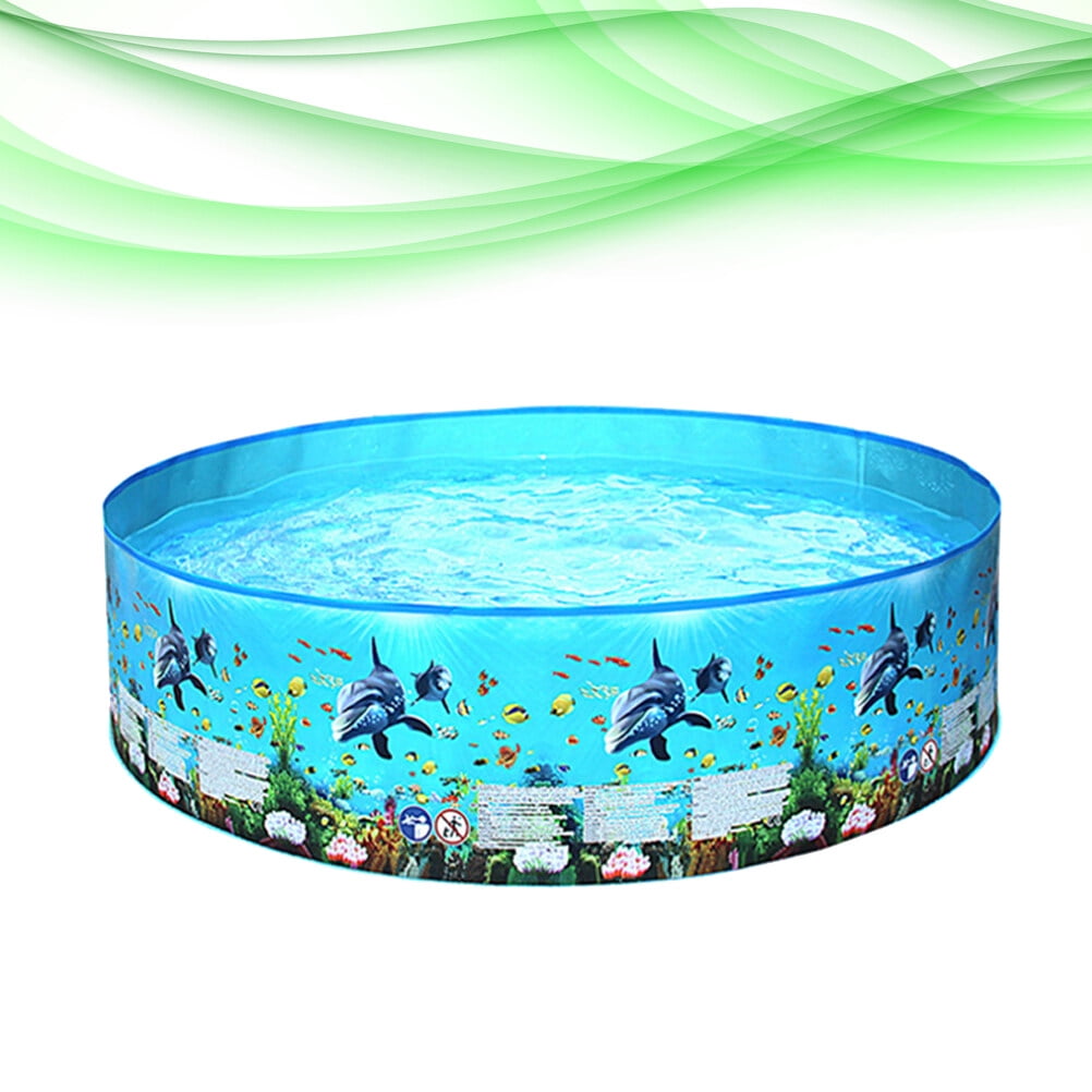 1PC Outdoor Water Playing Pool Cartoon Round Pool Toy Hard Plastic Swimming Pool Toy Household Kids Toy(Colorful Size L)