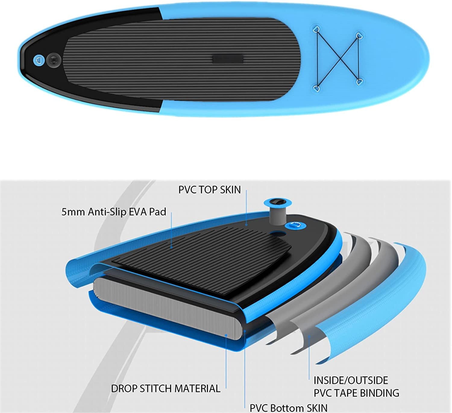 Increkid 10' Inflatable Paddle Board Stand Up Paddle Board W/ Pump, Backpack