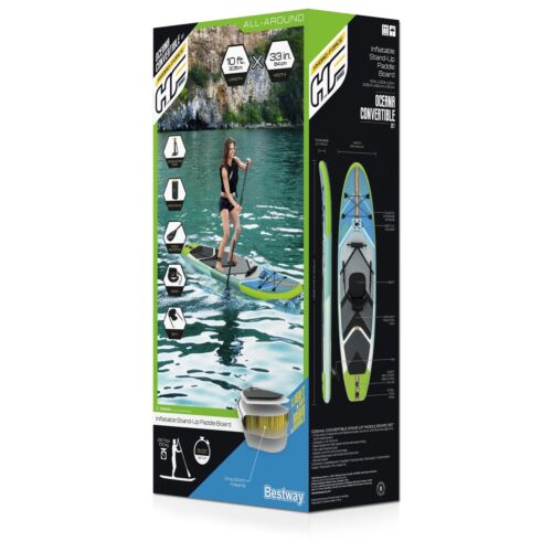 Oceana Inflatable Convertible Stand-Up Paddleboard & Kayak Set Lake Family Fun