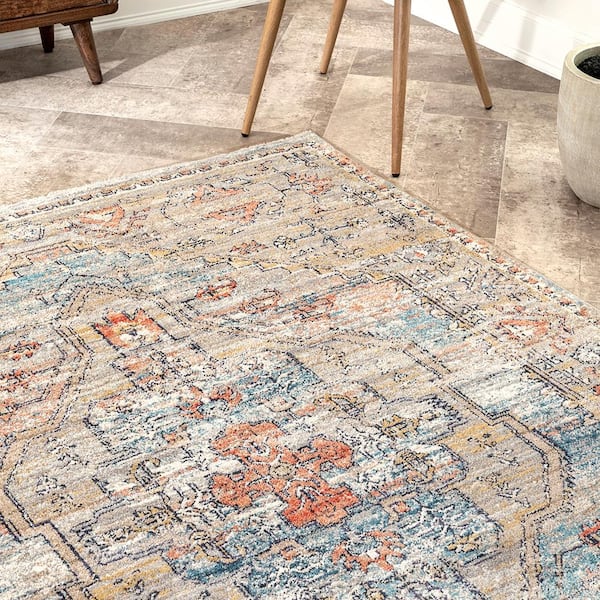 Marley Cardinal Cartouche Beige 8 ft. x 10 ft. Traditional Area Rug