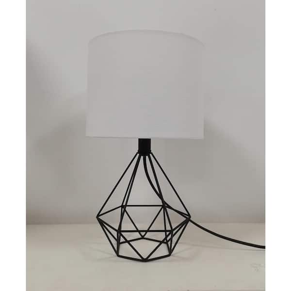 Willet 15.5 in. Black Cage Accent Table Lamp