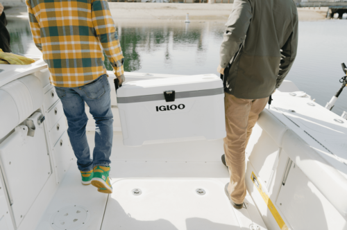 70 Quart Outdoor Cooler, White and Moon