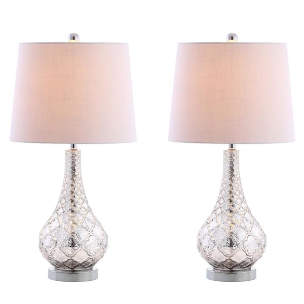 Darren 25.5 in. Mercury Silver Glass Table Lamp (Set of 2)