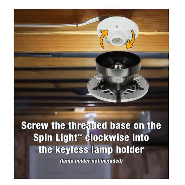7 in. Spin Light 3 Adjustable Heads 3500 Lumens LED Flush Mount Garage Light and Basement - Screws into Lampholder
