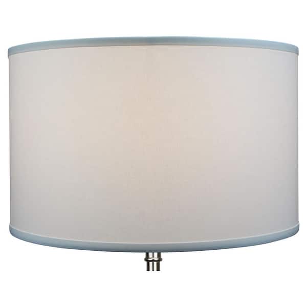 Fenchel Shades 18 in. Top Diameter x 18 in. Bottom Diameter x 12 in. Height Drum Lamp Shade - Linen White