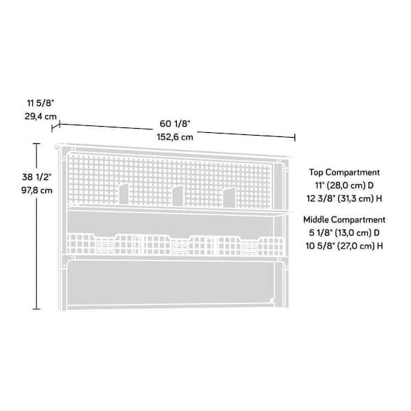Steel River Carbon Oak Computer Hutch with Adjustable Shelves