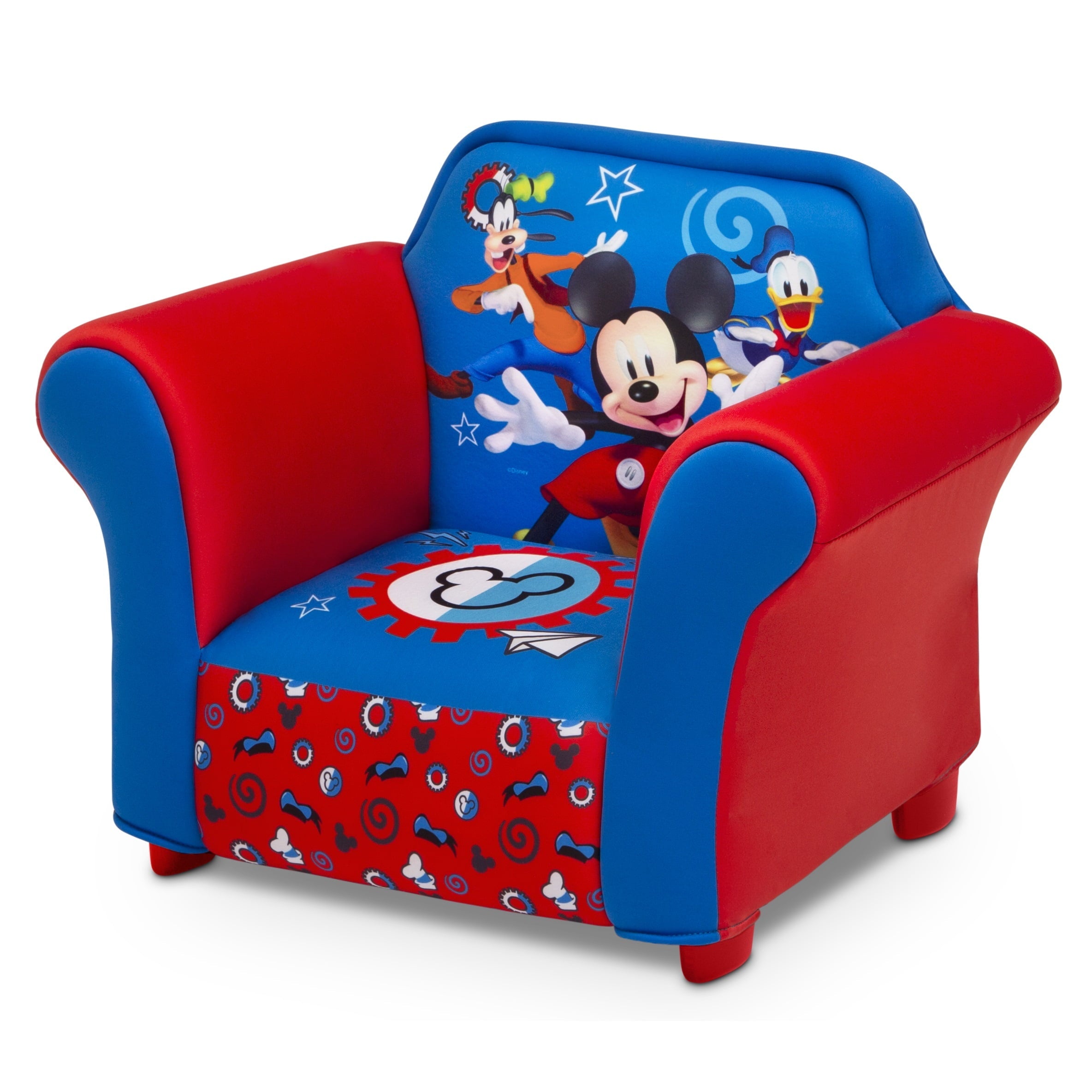 Disney Mickey Mouse Kids Upholstered Chair with Sculpted Plastic Frame by Delta Children