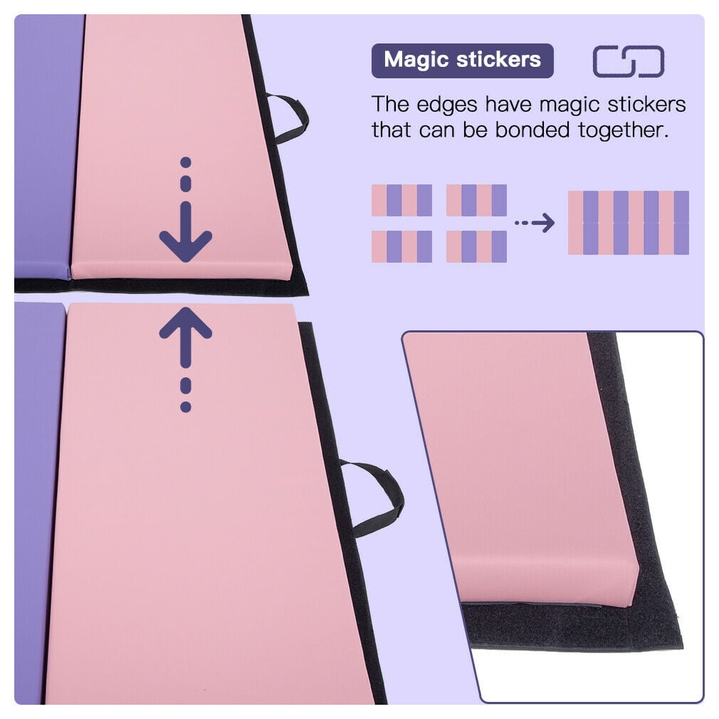 Dkelincs Folding Gymnastics Mats with Handle 6'x4'x2