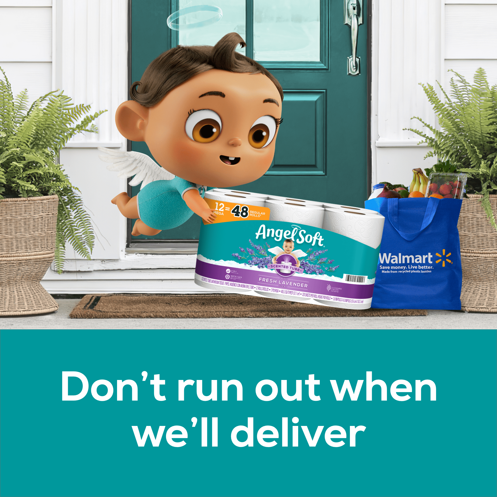 Angel Soft Toilet Paper with Fresh Lavender Scented Tube, 12 Mega Rolls