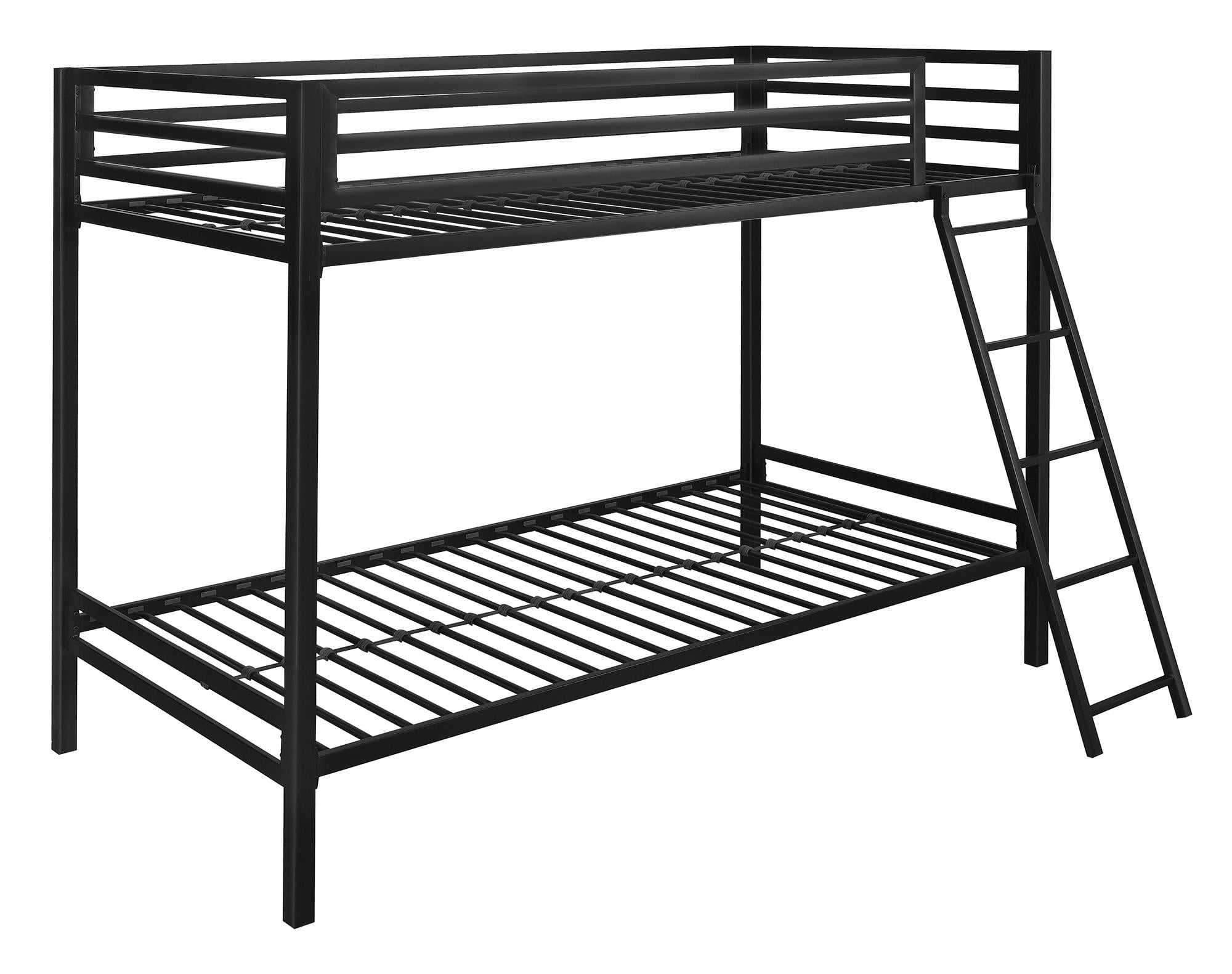 Mainstays Premium Twin over Twin Metal Bunk Bed, Black