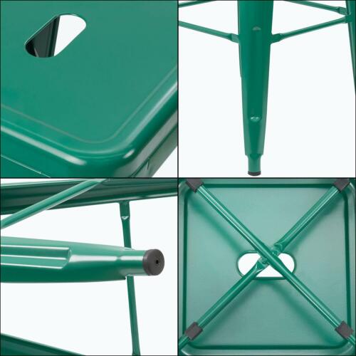 30 Inches 4 Metal Bar Stools Stackable High Backless Lightweight Rubber Feet