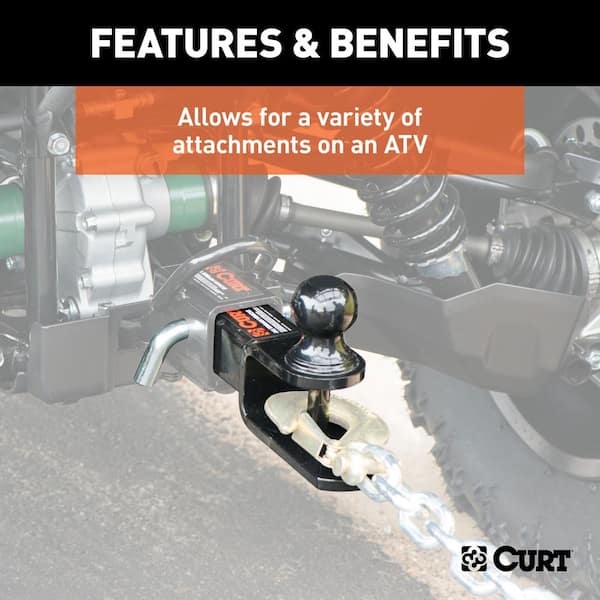 3-in-1 ATV Trailer Hitch Ball Mount with 2 in. Ball (2 in. Shank)