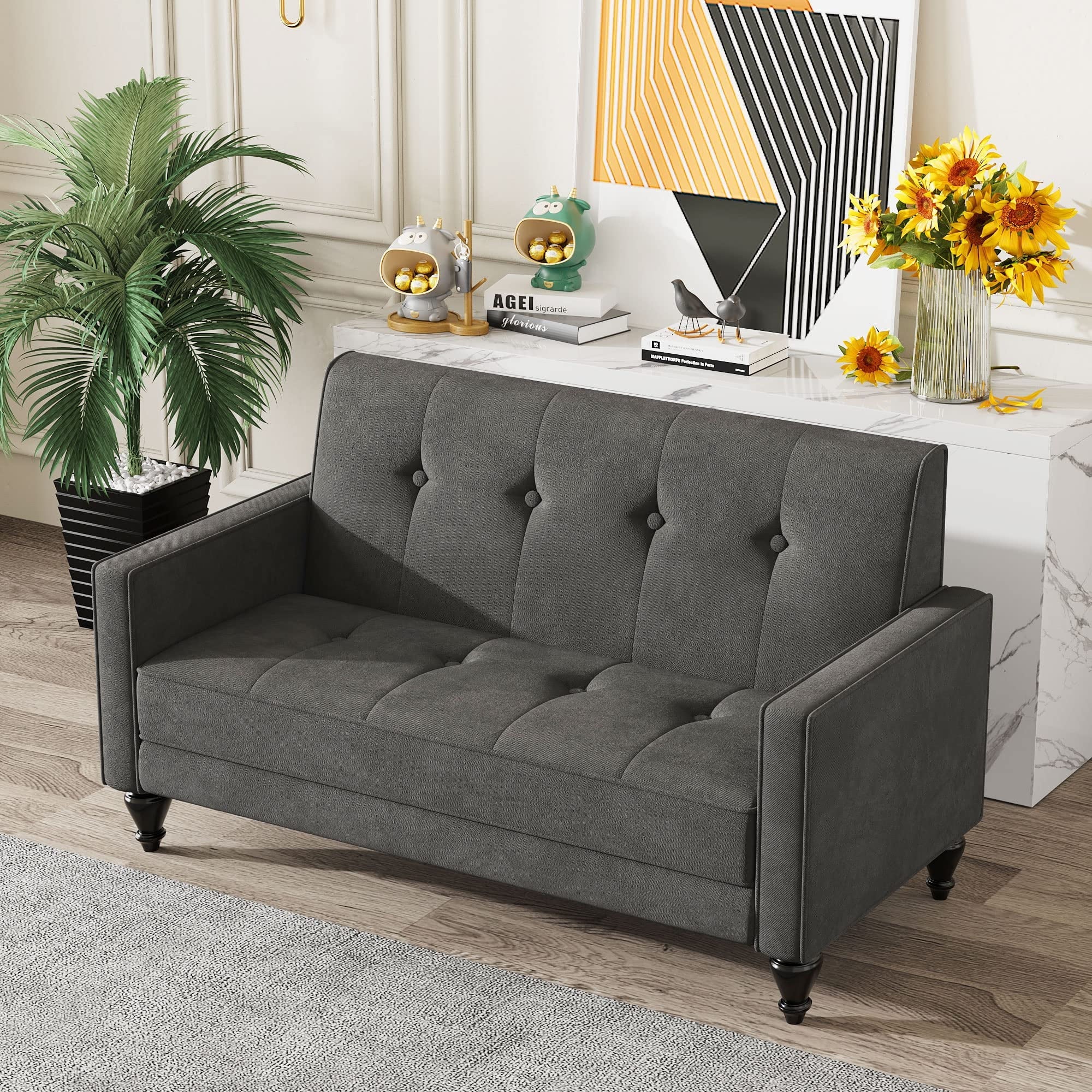 Apeaka Loveseat Sofa Couch Upholstered Small Love seat Modern Couch Sofa