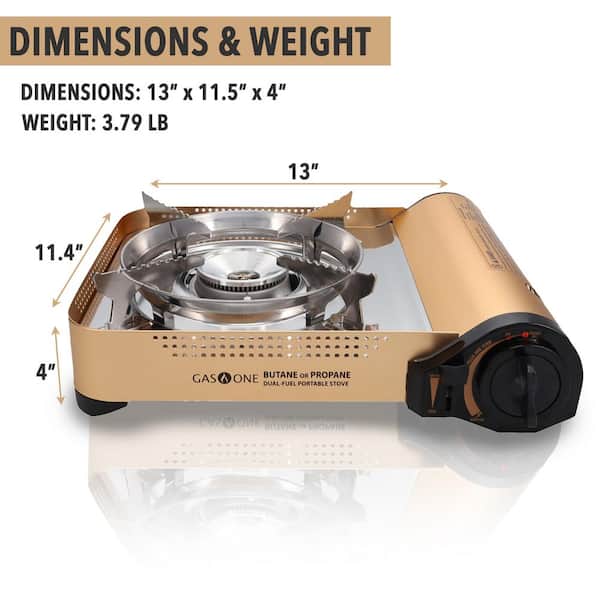 12,000 BTU Propane and Butane Dual Fuel Premium Portable Stove