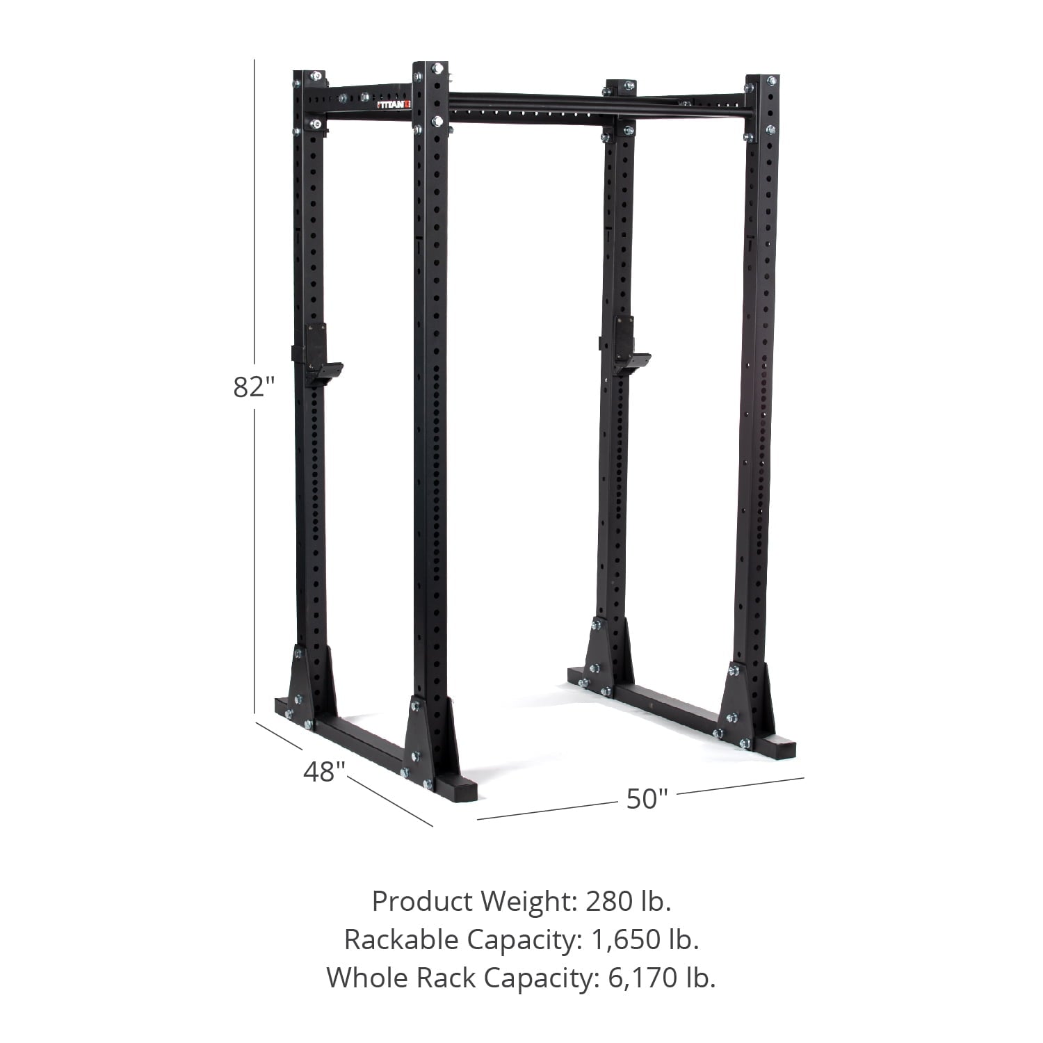 Titan Fitness X-3 Series Flat Foot Power Rack 82-in. H 30-in. D