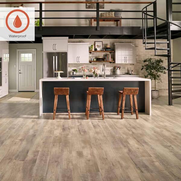 Outlast+ Southport Oak 12 mm T x 6.1 in. W Waterproof Laminate Wood Flooring (16.1 sqft/case)
