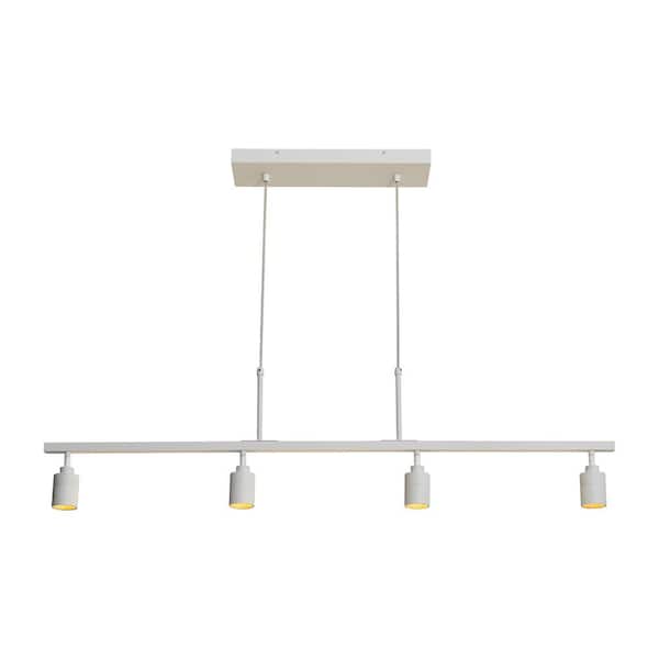 7-Watt, 3000K, 4 Heads, White And Gold, 1960 Lumens Adjustable Hanging LED Fixed Track Pendant