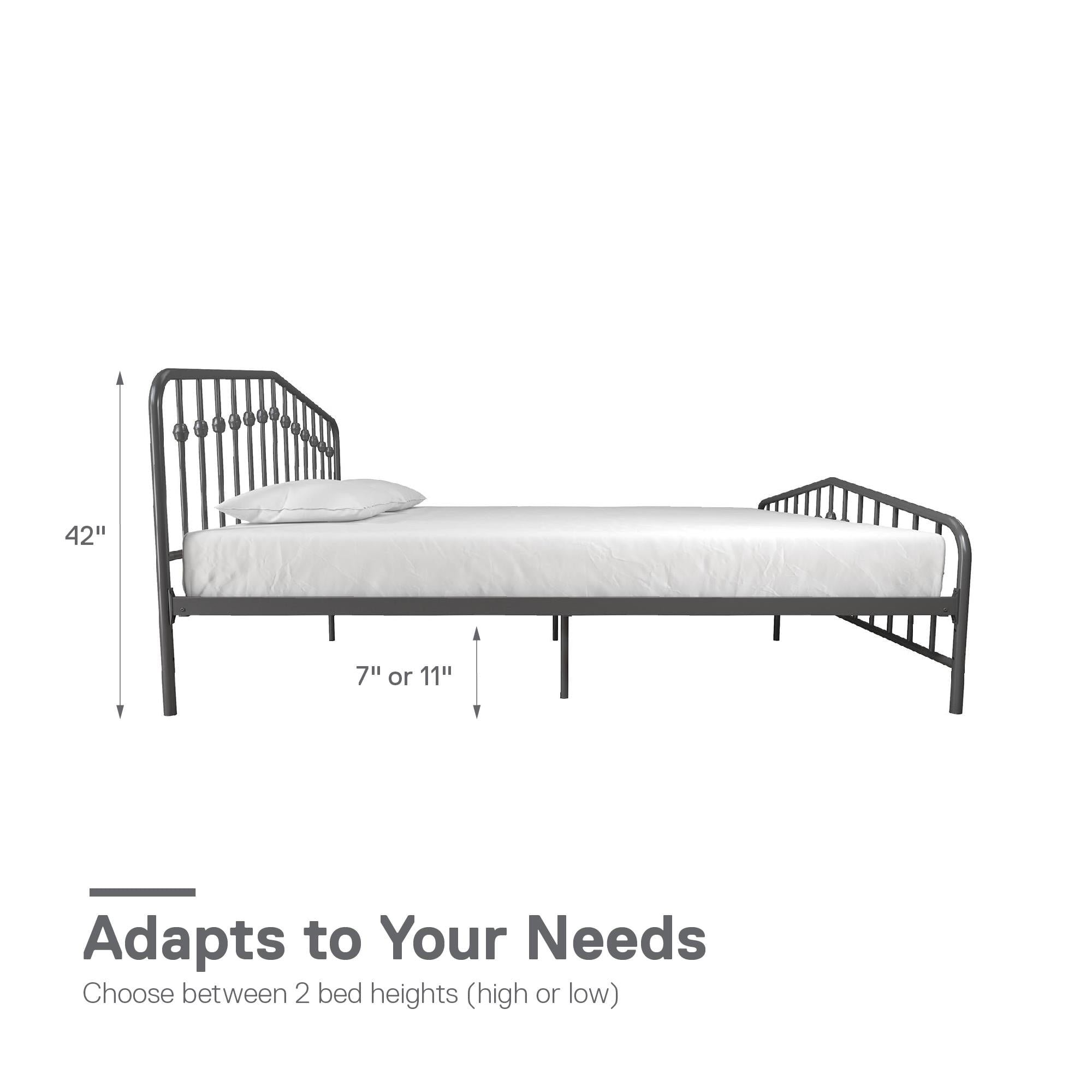 Novogratz Bushwick Metal Bed, Queen, Gunmetal Gray