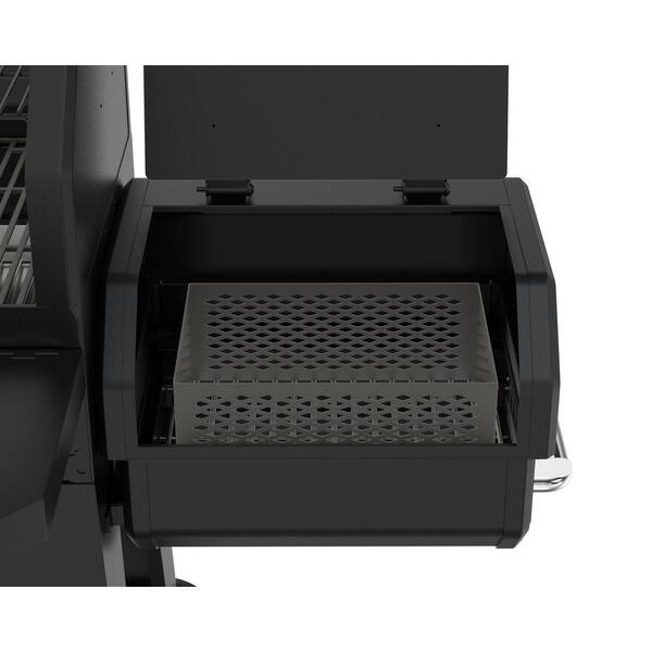 Oakford 1150 Reverse Flow Offset Smoker Charcoal Grill in Black