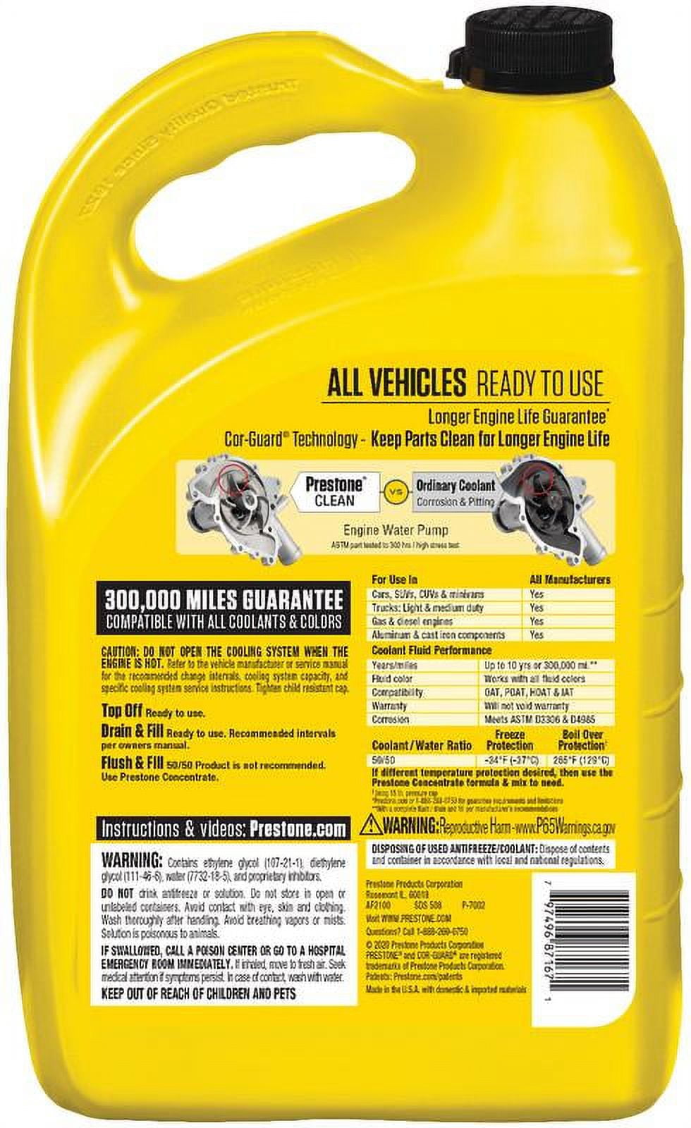 Prestone All Vehicles - 10yr/300k Mi - Antifreeze+Coolant (1 gal - Ready to Use)