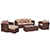 JOIVI 8 Pc Outdoor Patio Sectional Set, Espresso Brown Wicker