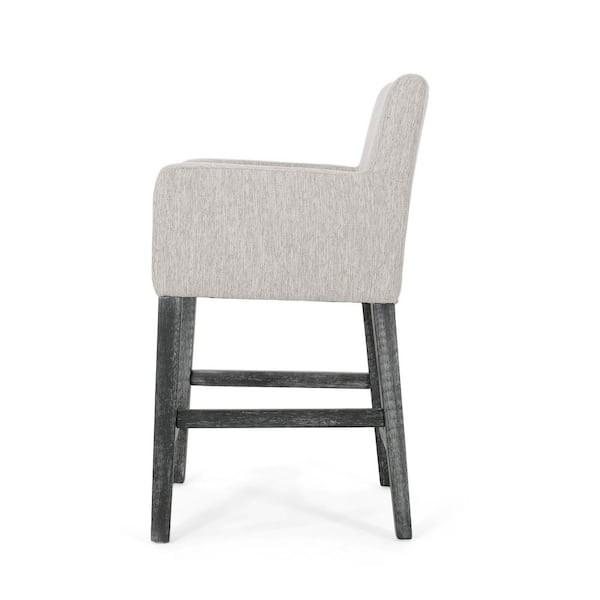 Deville 26 in. Light Gray and Gray Wood Bar Stool