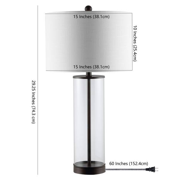 Collins 29 in. Oil Rubbed Bronze Glass LED Table Lamp