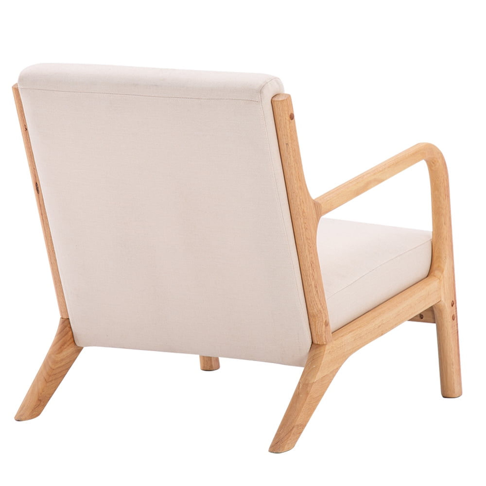UBesGoo Modern Mid Century Accent Chair Living Room Single Sofa Cafe Lounge Chair Beige