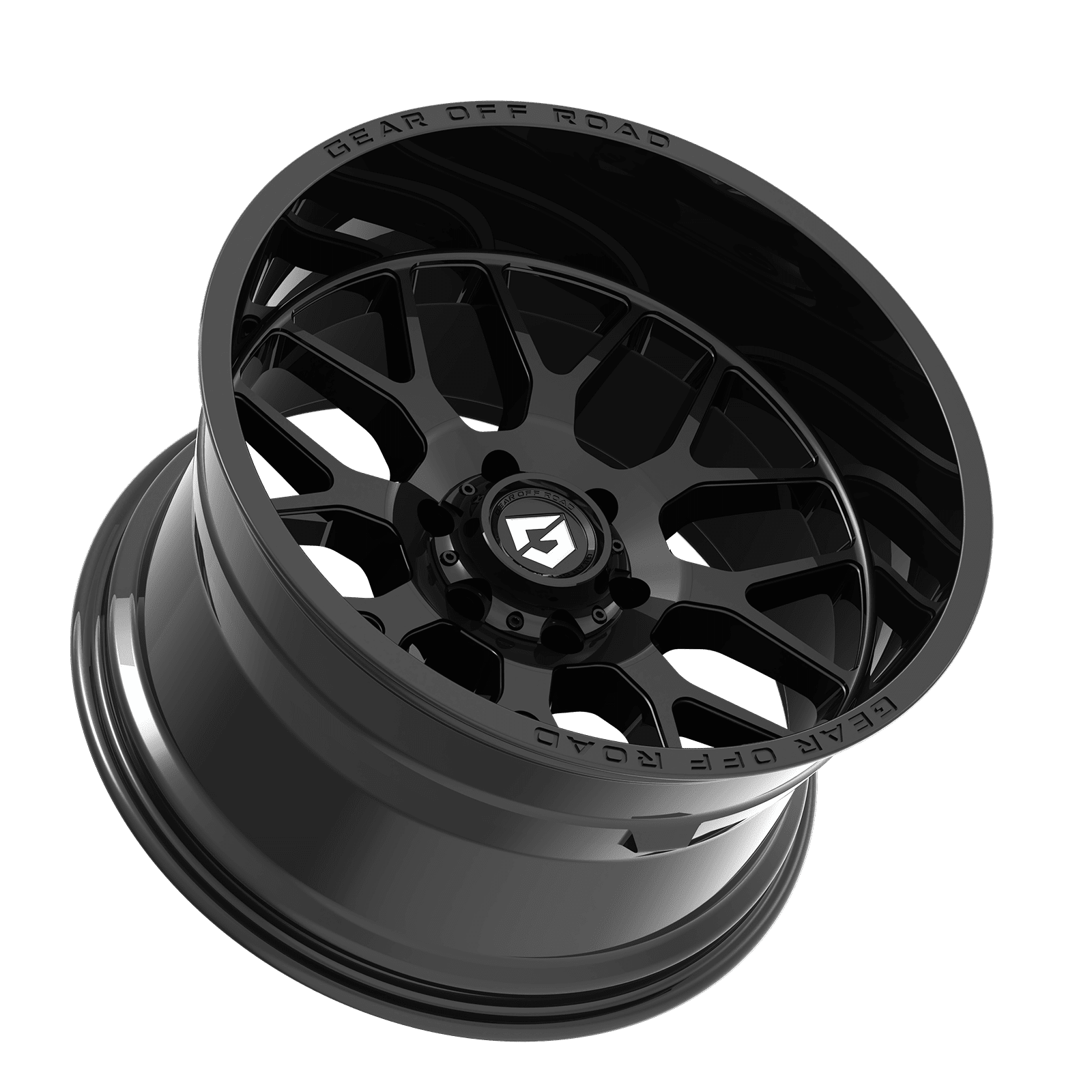 Gear Off Road 763B RAID 763B-2106312 20X10 6X135 (-12) G/A 763B Raid (HB 87.1) Gloss Black with Lip Logo A258950
