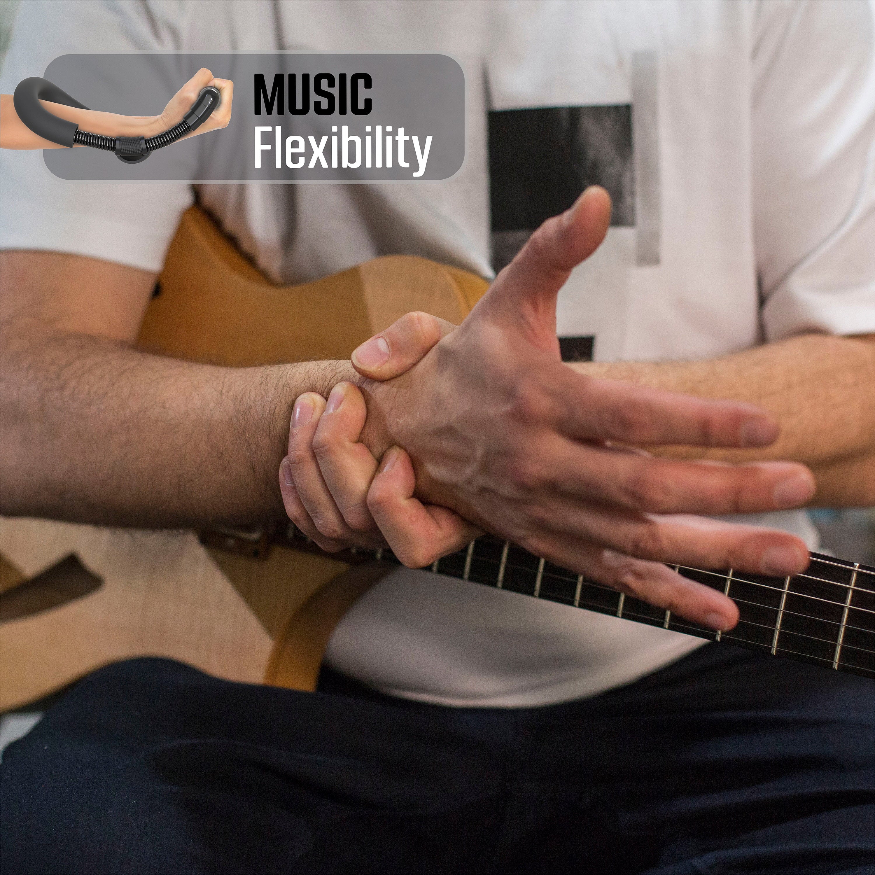 FitRx PowerFlex Hand Strengthening Kit - Grip Strengthen Trainer, 5-Piece Set, Black