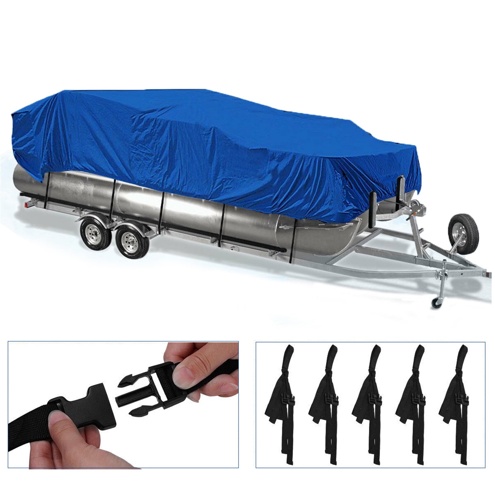 munirater 21-24 Boat Cover Waterproof Trailerable Heavy Duty Pontoon Beam 102