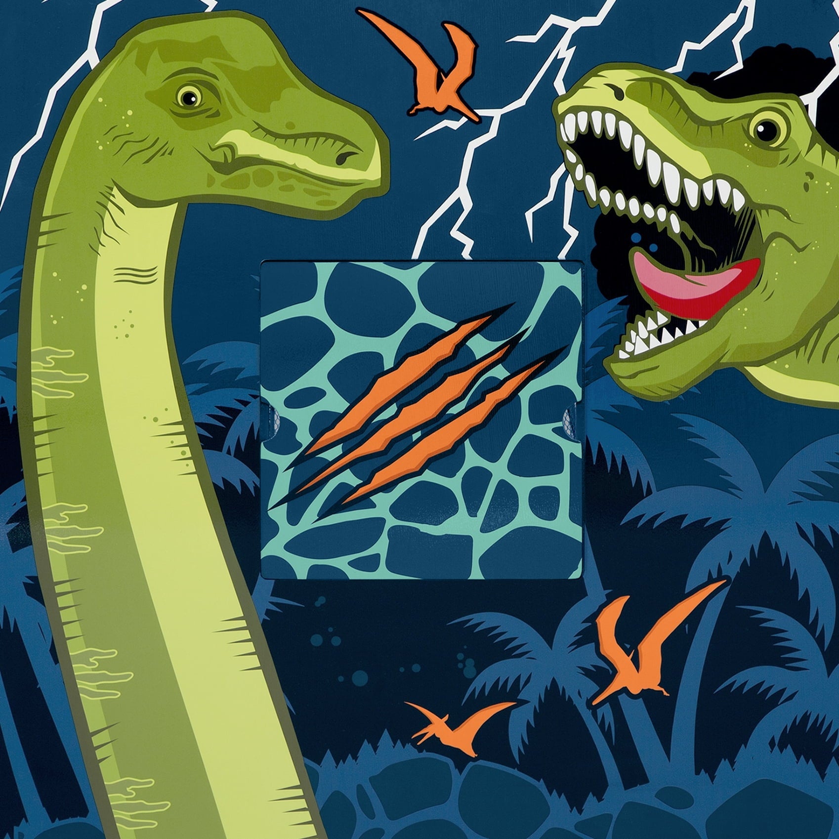 Delta Children Dinosaur Upholstered Twin Bed, Blue