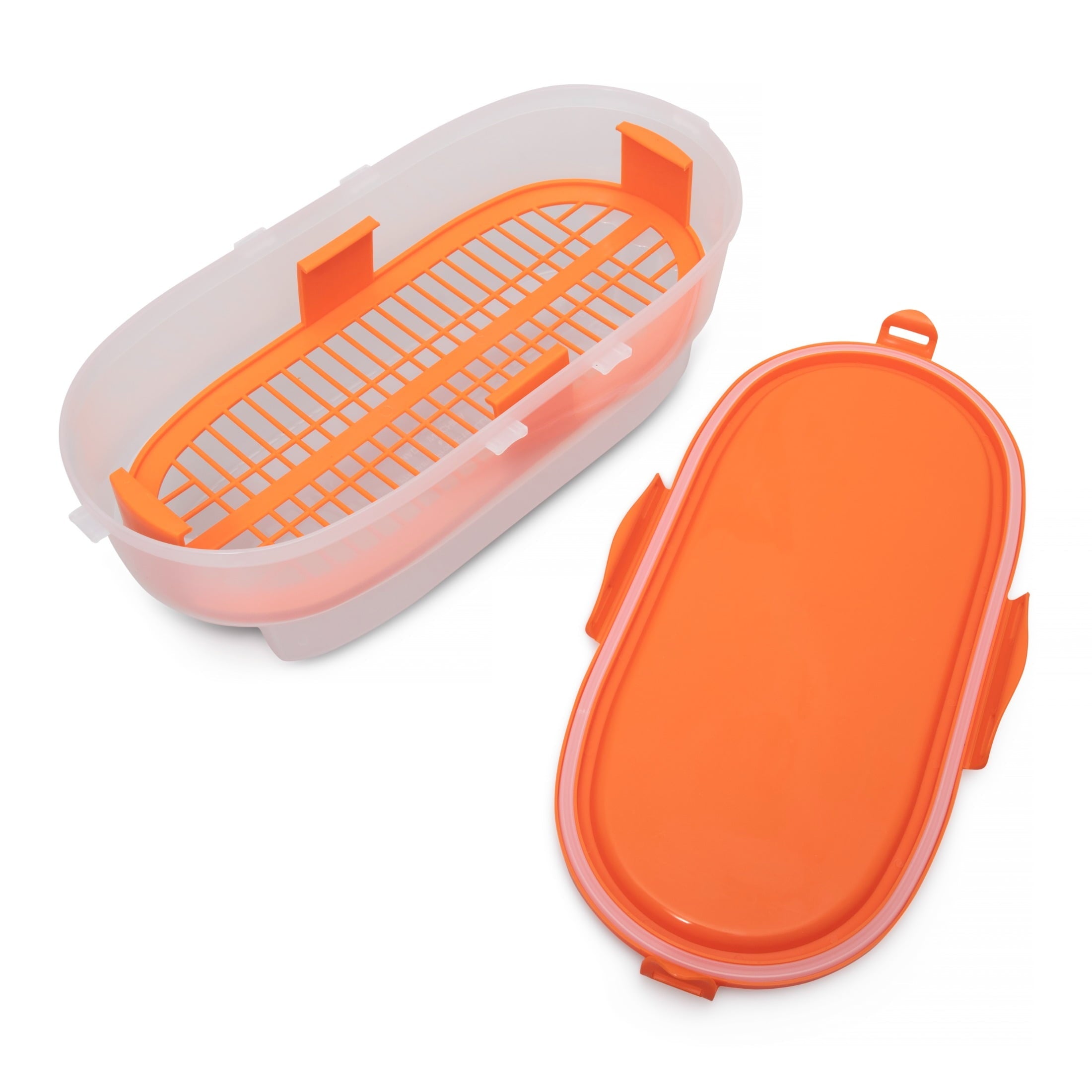 Products Corp Easy Breader Batter Bowl All-in-1 Mess Breading Station Tray Snap-Shut Lid with Silicone Ring For Coating Fried or Baked Food With Deep Fry Cooking Thermometer