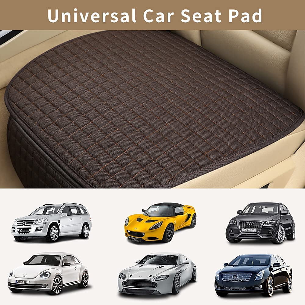 Top-Max Universal Car Seat Cushion Anti-Slip Flax Pad, Comfortable Cool Down Pad for Summer Car Home Office Use, 19.6