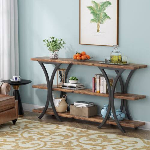 Tribesigns 70.8 Inch Narrow Console Table, Long Sofa Table Entry Table With 3